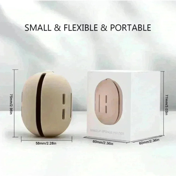 Makeup Sponge Holder Eco-Silicone Vented Blender Case Airy Hanging Gift Khaki - Picture 7 of 16